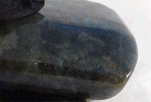 Ice Blue Flash Labradorite Standing Freeform - 97mm, 560g