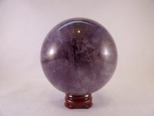 Large Gemmy Smoky Zambian Amethyst Sphere - 77mm, 623g
