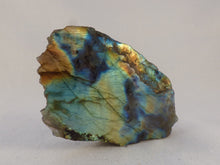 Blue and Orange Flash Half Polished Labradorite Piece - 79mm, 102g