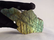 'AA' Grade Gold and Green Flash Half Polished Labradorite Piece - 110mm, 195g