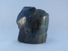 Freestanding Bow Fronted Half Polished Labradorite Piece - 73mm, 362g