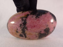 Madagascan Rhodonite Freeform Palm Stone - 69mm, 163g