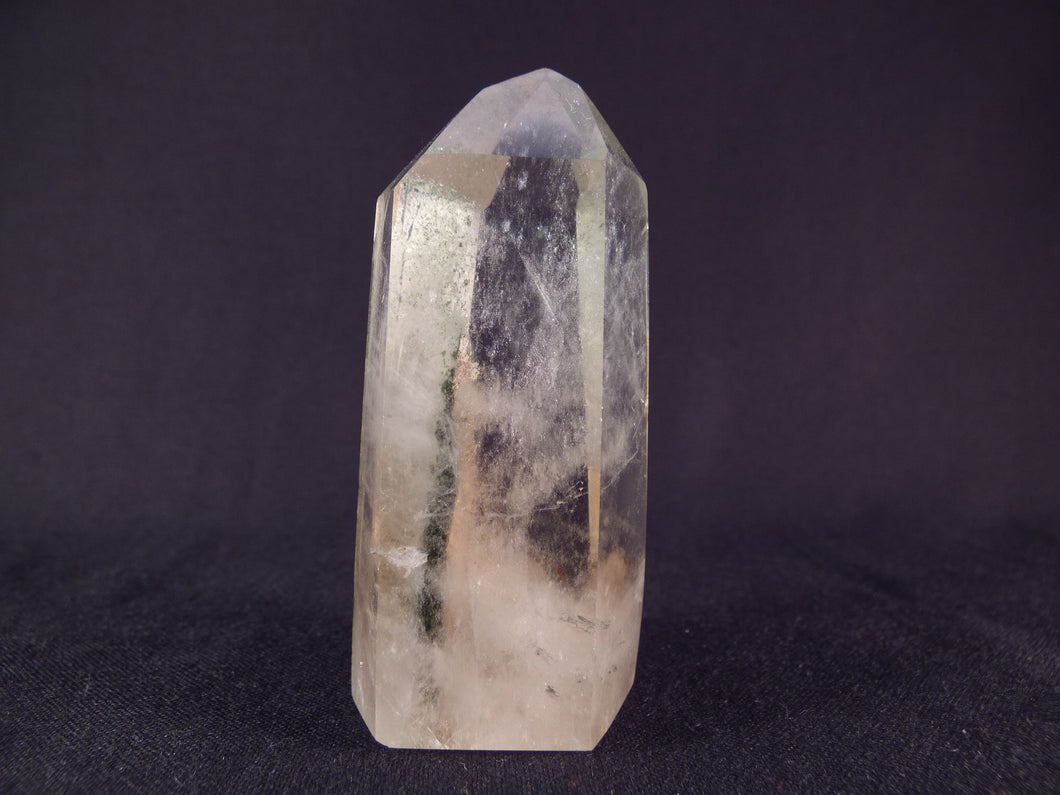 Clear Quartz with Chlorite Polished Standing Point - 72mm, 98g