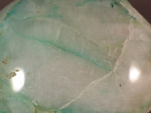 Chrysocolla in Quartz Semi-Polished Half Sphere - 75mm, 267g