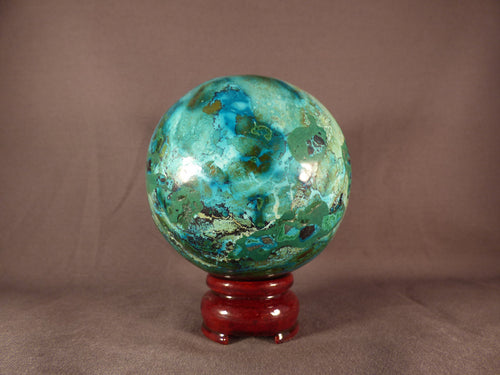 Large Congo Chrysocolla Sphere - 88mm, 877g