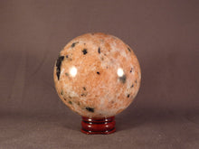 Madagascan Orange Calcite & Epidote Sphere - 72mm, 528g