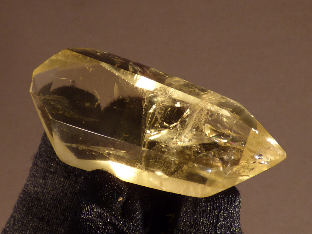 Polished Zambian Rainbow Citrine Double Terminated Crystal Point - 60mm, 35g