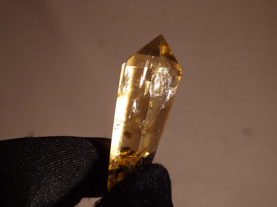 Polished Zambian Rainbow Citrine Double Terminated Crystal Point - 48mm, 13g