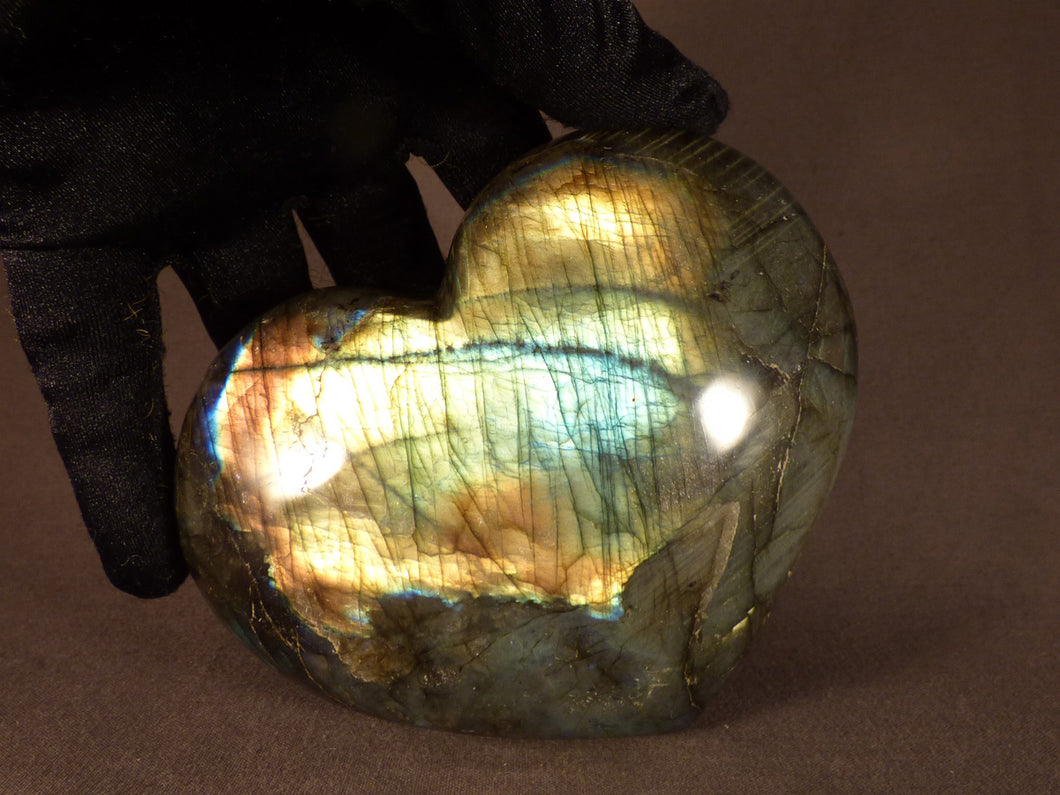 Polished Madagscan Labradorite Heart Carving - 116mm, 627g