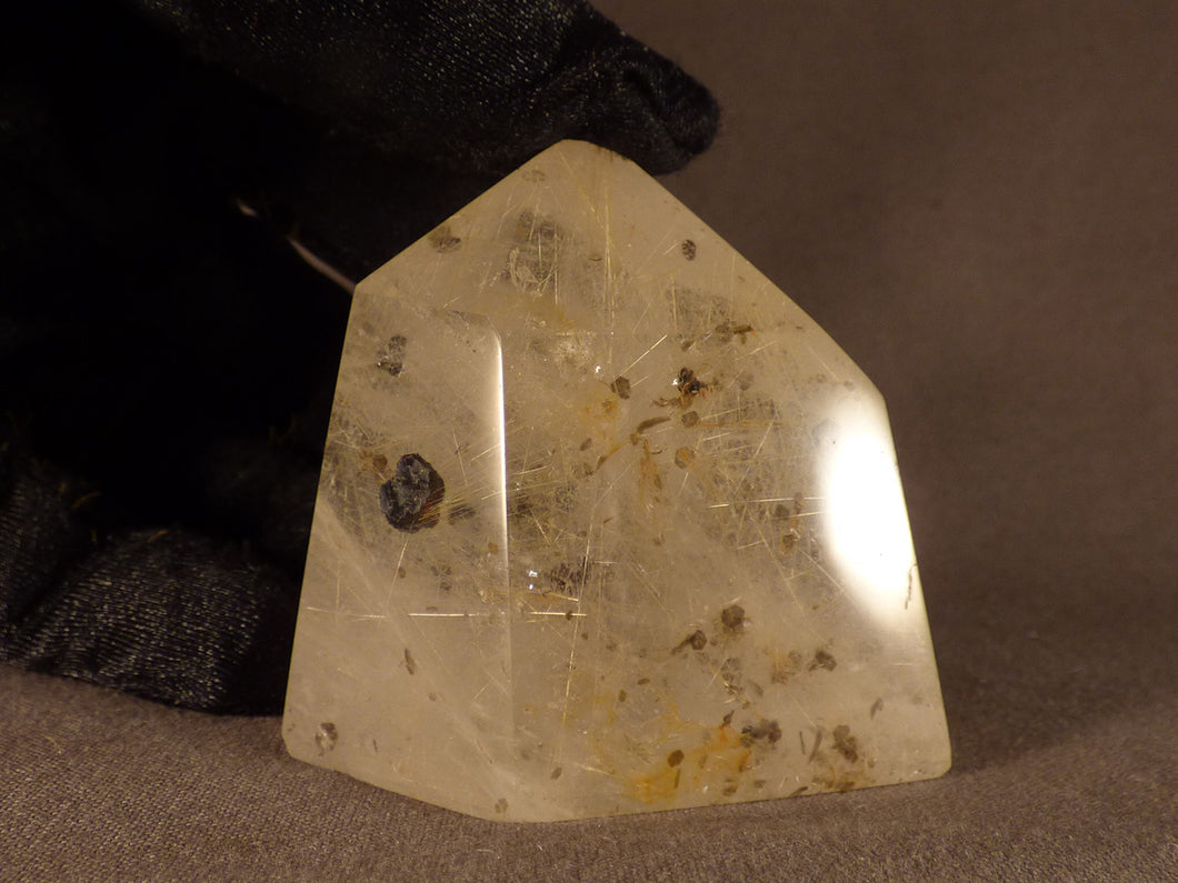 Polished Madagascan Rutilated Quartz Standing Crystal - 55mm, 134g