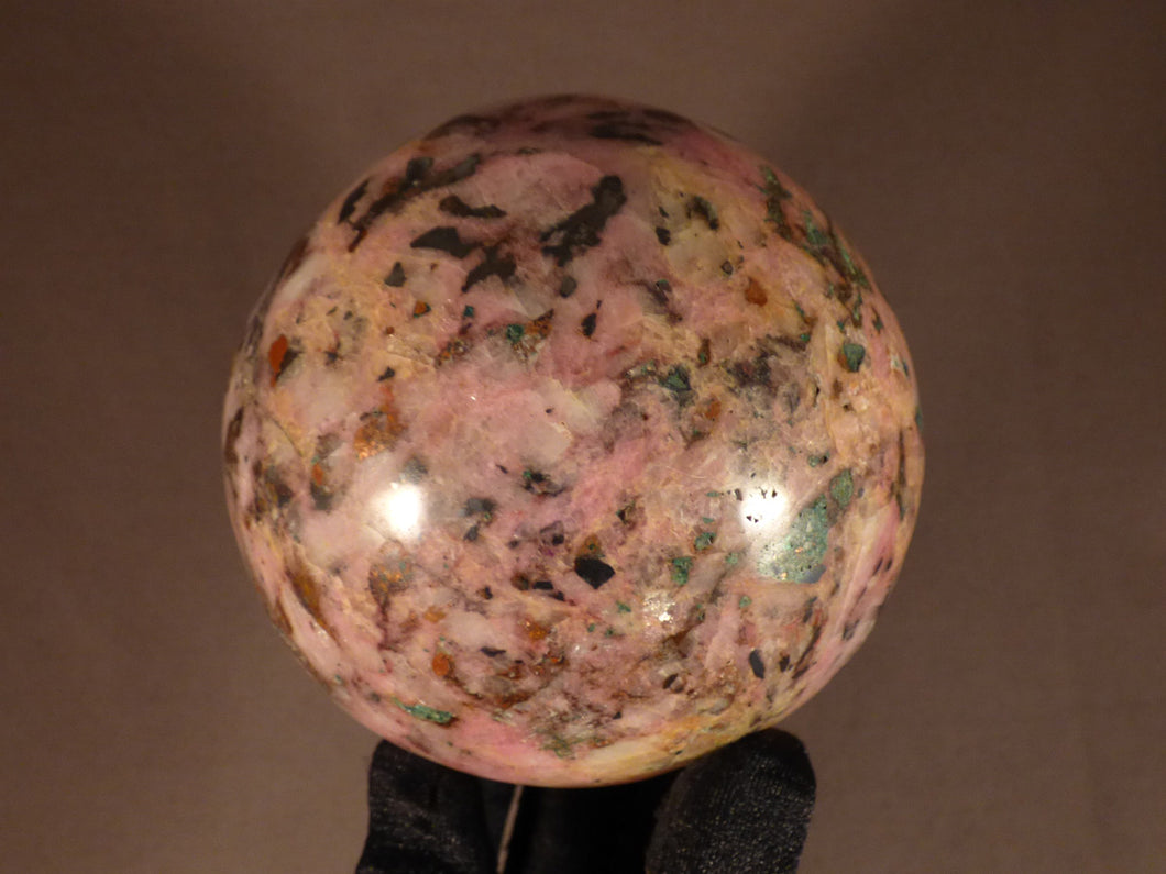 Large Polished Congo Salrose Cobaltoan Calcite Sphere - 87mm, 1020g