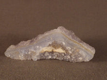 Natural Malawi Amethyst-Tinted Blue Lace Agate Geode - 78mm, 54g