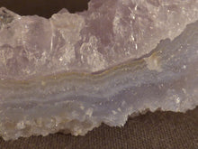 Natural Malawi Amethyst-Tinted Blue Lace Agate Geode - 78mm, 54g