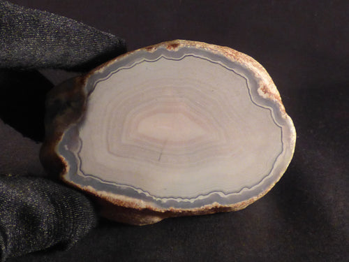 Polished Mozambique White Agate Slice - 82mm, 182g