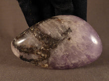 Zambian Amethyst Polished Crystal Palm Stone Freeform - 86mm, 210g