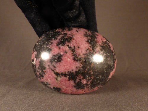Madagascan Rhodonite Freeform Palm Stone  - 78mm, 365g
