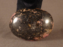 Madagascan Rhodonite Freeform Palm Stone  - 64mm, 125g